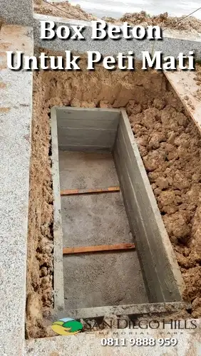 box beton san diego hills untuk peti mati
