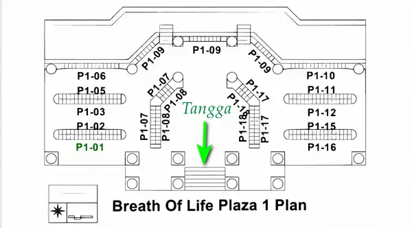 Cara baca nomor unit kotak abu San Diego Hills pada peta site plan columbarium