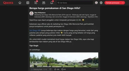 Dian Prihantoro Jawaban Viral Quora Harga San Diego Hills