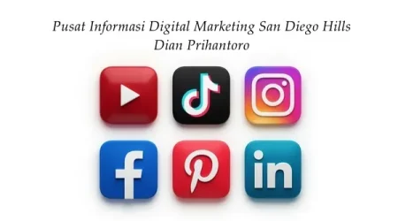 Susunan icon media sosial pusat informasi digital resmi San Diego Hills Dian Prihantoro